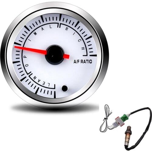 52mm Air Fuel Ratio Gauge With Narrowband O2 Oxygen Sensor OE 0258006028 7 Color Backlight Pointer Display Racing Gauge for Car