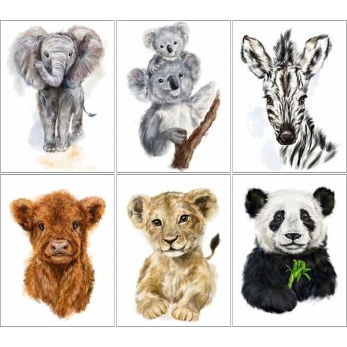 KAMY YI Animal Cub Lion Koala Diamond Painting Cross Stitch 5D Diy Full Diamond Embroidery Mosaic Art Craft Home Decoration