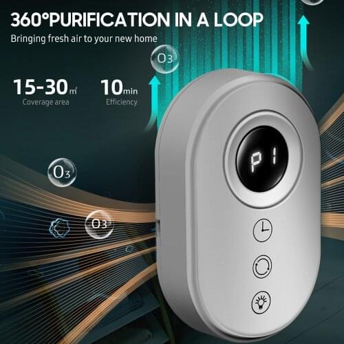 Air Purifier Car Deodoriser USB Mini Air Purifier Wall Mounted Air Purifier Air Purifying Machine LED Display Countdown Feature