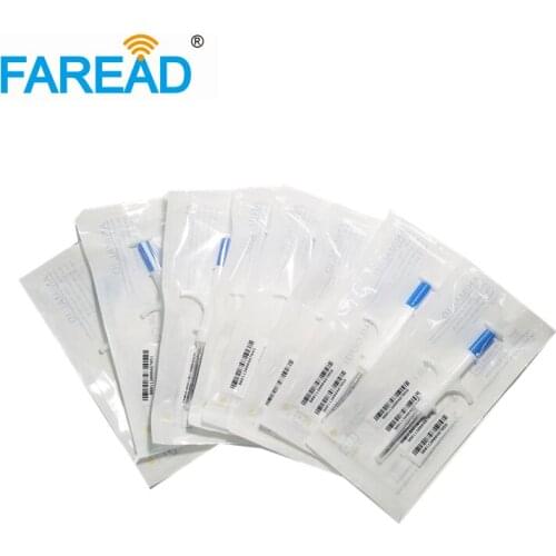 Free shipping 2.12*12mm 134.2KHz RFID microchip capsule Syringe FDX-B ISO11784/5 LF animal chips for Pet identification