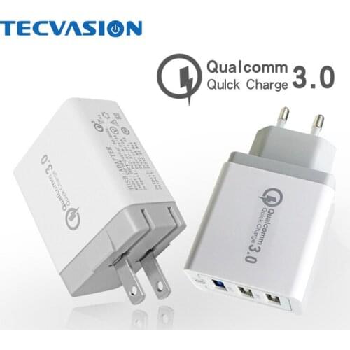 3 Ports Quick Tablet Charger QC 3.0 12W 5V 2.4A USB Charger For Samsung Huawei Xiaomi SmartPhone Fast Charger QC3.0 EU/US Plug