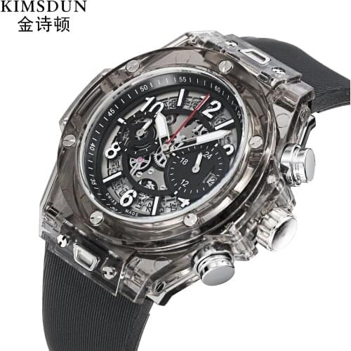 Brand Silicone Luminous Hands Mens Watches Simple Transparent Multi-function Waterproof Quartz Lover Watch Relogio Masculino