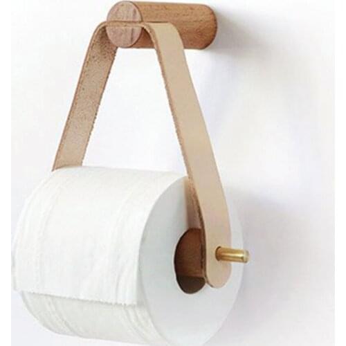 Wooden Toilet Paper Towel Dispenser Wooden Paper Roll Holder For Bathroom Contact Paper Holder Household Storage Rack