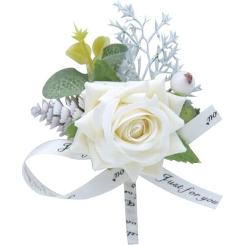 Men Corsage Groom Brooch Flowers Boutonniere Pin Bridal Corsages Bridesmaid Wedding Flower Accessories