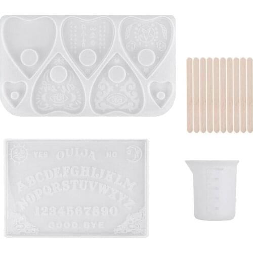 Ouija Board Resin Mold DIY Tools With Measuring Cup And Stirring Sticks For Ouija Board Game, DIY Crafts Decorations