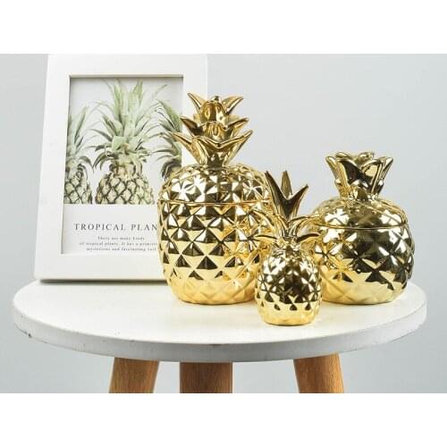Pineapple Storage Tank Aromatherapy Candle Storage Container Dustproof Cover Sugar Crafts Desktop Ceramic Jar and Lid WJ74