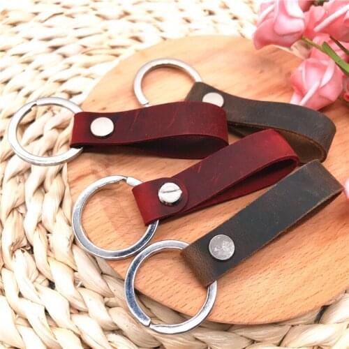 First layer leather lanyard leather pendant practical simple rope mobile phone accessories keycord Cellphone strap lanyards