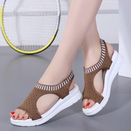 Nice New Women Sandals Female Shoes Woman Summer Slip-on Flat Sandals Wedge Comfortable Sandals Women Sandalias Plus Size 35-45