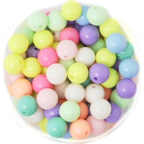4/6/8/10/12mm Mixed Color Smooth Round Acrylic Beads Loose Spacer Beads For Jewelry Making DIY Necklace Bracelet