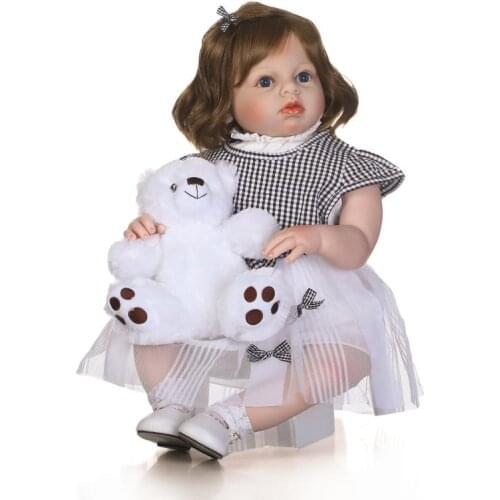 NPK Boneca Reborn 28inch Soft Silicone Vinyl Doll 70cm Soft Silicone Reborn Baby Doll model Lifelike bebe Reborn toddler
