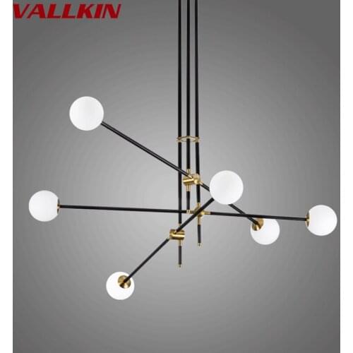 Minimalist Magic Bean Glass Chandelier Light LED G4 Geometric Line Brass Dining Living Room Metal Chandeliers Lamps Hanging Lamp