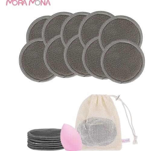Mora Mona Reusable makeup remover pad ECO-friendly bamboo charcoal washable round cleansing toner pad