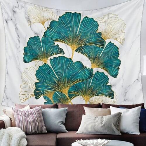 Ginkgo Biloba Marble Texture Tapestry Bedroom Home Decoration Wall Blanket Tapestry Bedroom Wall Hanging Yoga Mat