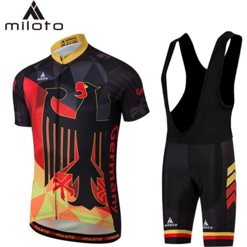 MILOTO men Cycling Jersey Set 2019 ropa ciclismo hombre Man Quick dry Bicycle Short Sleeve Cycling Jersey MTB Bike Clothing