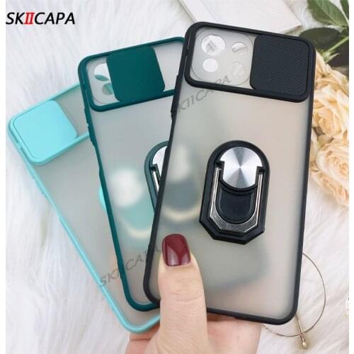 Magnetic Ring Stand Soft Silicone Shockproof Phone Case For Xiaomi 11 Lite Slide Camera Lens Protector Back Cover For Mi 11 Lite