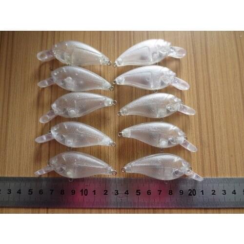 10pcs Unpainted Crankbait Fishing Lure Body 2 3/4 Inch 9/32 OZ Blank lures JS#110