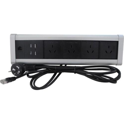 Triangle Desktop Power Socket Clamp On Table 4 Universal Outlet +2 charge USB +1RJ45 Kitchen Office Home Socket Outlet