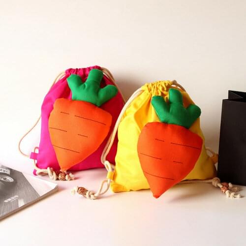 New Cute Kid Bag Cotton Shoulder Bag For Children Weird Carrot Backpack Travel Camping Small Bag
