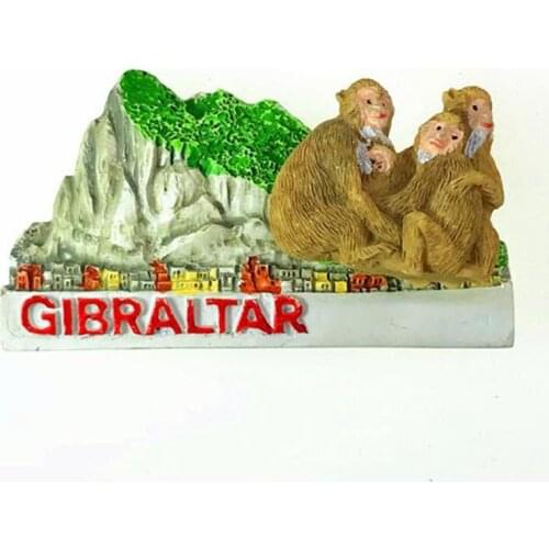 New Handmade Painted Gibraltar Strait Macaque 3D Fridge Magnets Tourism Souvenirs Refrigerator Magnetic Stickers Gift