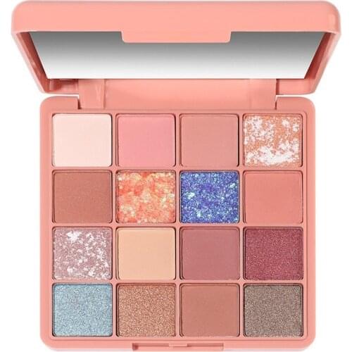 Latina 16-color Sequin Eyeshadow Palette Earth Color Student Pearly Easy-on Makeup Long-lasting Non-flying Powder Eye Makeup