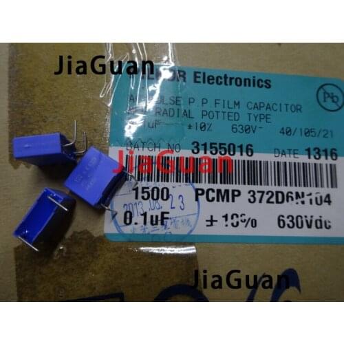 50PCS NEW BC PILKOR MKP372 0.1uf/630v P10MM blue film capacitor VISHAY 104/630V mkp 372 100nf 630v 104 0.1uf
