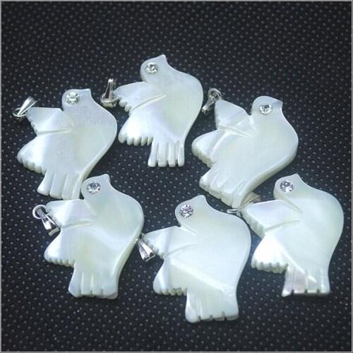 5pcs shell pendants seawater shell beads white color saltwater shell turtle bird leaf owl seahorse