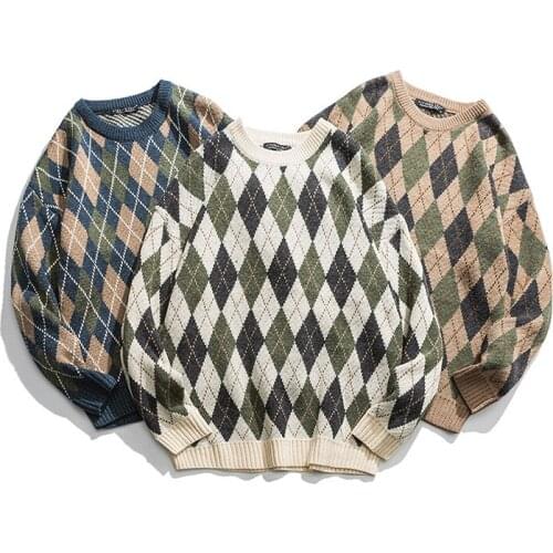 European and American street fashion brand color plaid casual Hoodies men and women round neck pullover Hoodie jacket