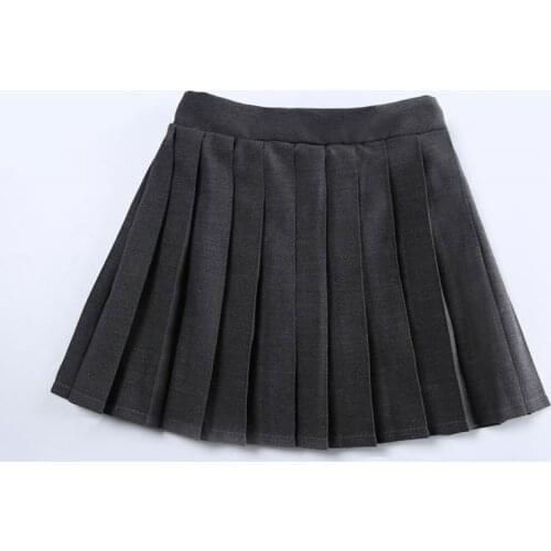 Plain Grey Girls Skirts for Kids Mini Vestido Shool Sweet Mom&Daughter Skirt Kids Clothes for 2 3 4 6 8 10 12 Year Old OKS194007