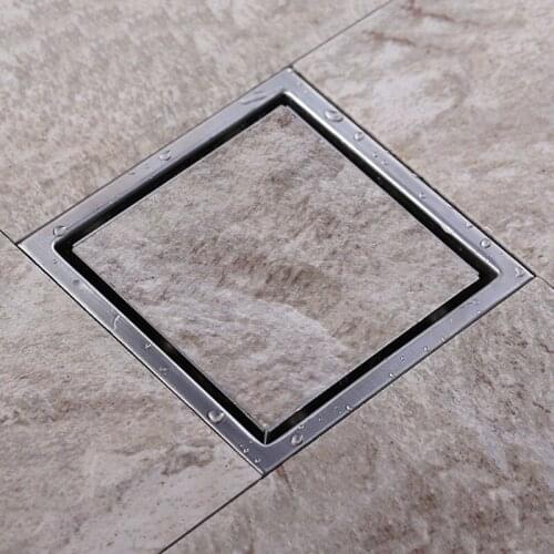 Tile Insert Square Floor Drain Waste Grates Bathroom invisible Shower Drain 110 x 110MM,304 Stainless steel