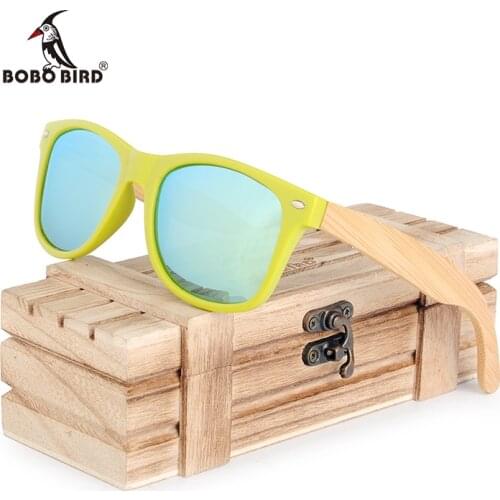 BOBO BIRD gafas de sol hombre Bamboo Legs Sunglasses Polarized Glasses Women and Men with Wood Gift Box Oculos Feminino C-CG006