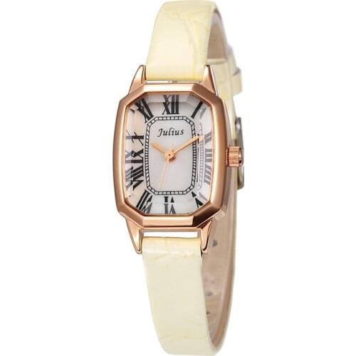 Top Julius Lady Womens Watch Japan Quartz Retro Elegant Shell Fashion Hours Dress Bracelet Leather Girl Birthday Gift No Box