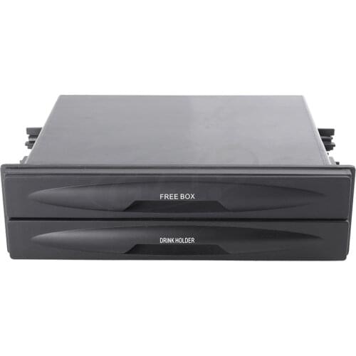 Universal Car Double Din Radio Pocket Kit w/Drink-Cup Holder Storage Box