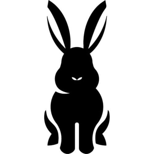 Cartoon Rabbit Lovely Decor Pattern Car Sticker Auto Trunk Vinyl Waterproof Sunscreen Decal Black/Silver,15cm*6cm