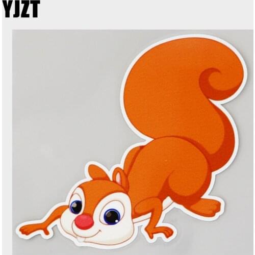YJZT 13.3CM×11.6CM Funny Squirrel Cartoon Decal PVC Car Sticker 11C-0224
