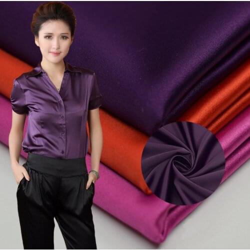 120CM Width High Stretch Satin Fabric Polyester Spandex Dull Super Soft For Dress Lining