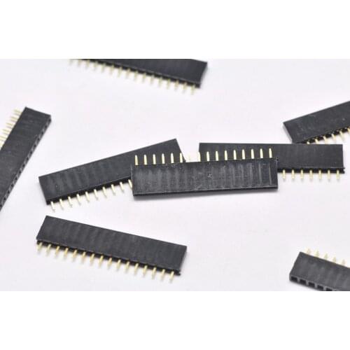 16PIN single row of female 2.54MM 1 * 16P straight needle 1602 LCD screen socket (50pcs)
