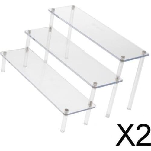 2xAction Figures Model Ladder Display Rack Toys Car Plush Doll Shelf 27x15cm