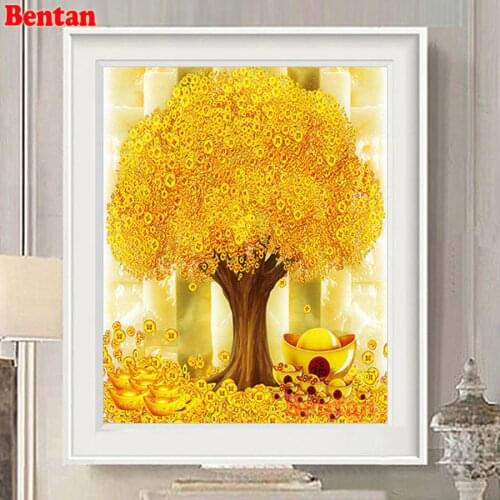 Chinese Style 5D DIY Diamond Painting money tree 3D Full Square Round Diamond Embroidery Cross Stitch kits Mosaic craft hobby