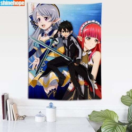 Anime Boy With Sword Tapestry Mandala Wall Hanging Wall Tapestry Psychedelic Farmhouse Decor Dorm Room Wall Carpet Wall Blanket