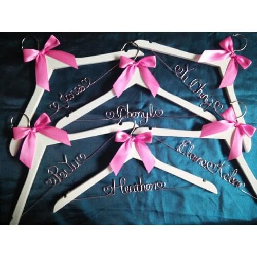 Free shipping 6 Personalized Wedding Hanger, bridesmaid gifts, name hanger, brides hanger bride gift