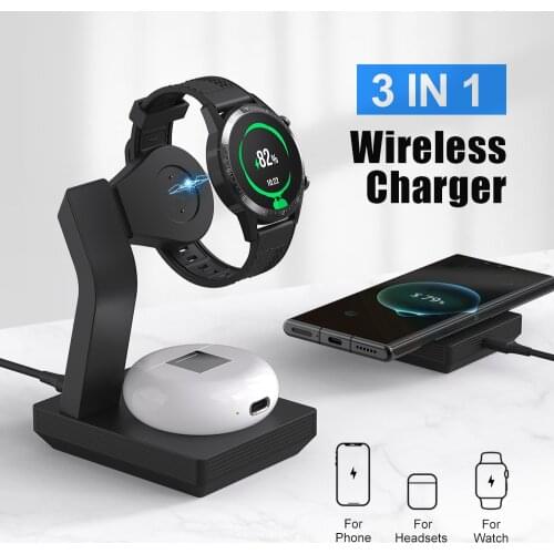 3in1 Fast Wireless Charger Phone Stand Removable 15W For Huawei Series Magnatic Charging Dock for GT2 Magic 2 Watch Headset