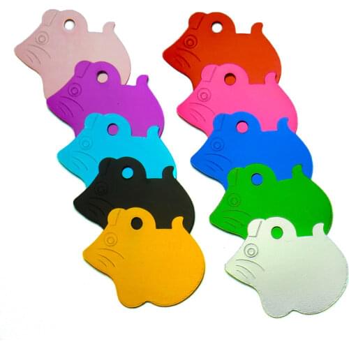 Wholesale 100 Pcs Dog Tag Engraving Text Pet Dog ID Tag Pendent Mouse Styles customized name Tag address phone Name Aluminum Tag