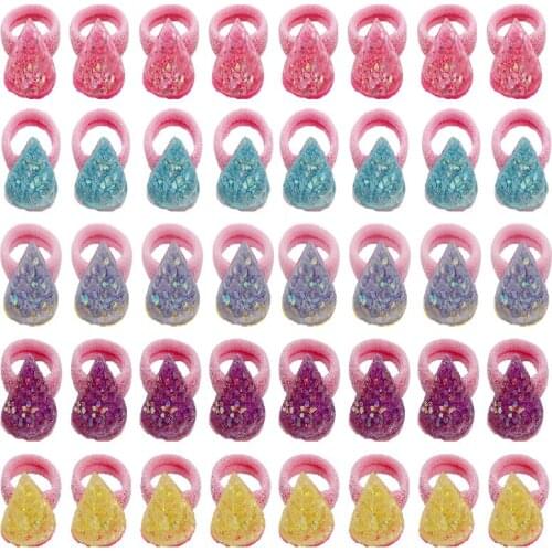 10pcs/Bag Cute Baby Girl Shiny Hair Band Cartoon Kids Children Elastic Hair Ropes Rubber Headwear Haarband Baby Hair Accessories