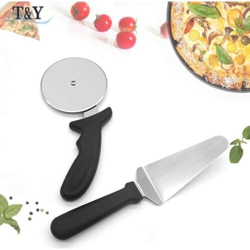 T&Y Pizza Wheel Cutter & Pie Server, Set of 2 (4 Inch), Premium Stainless Steel Blade Cutters Cake Shovel for Pastry and Baking