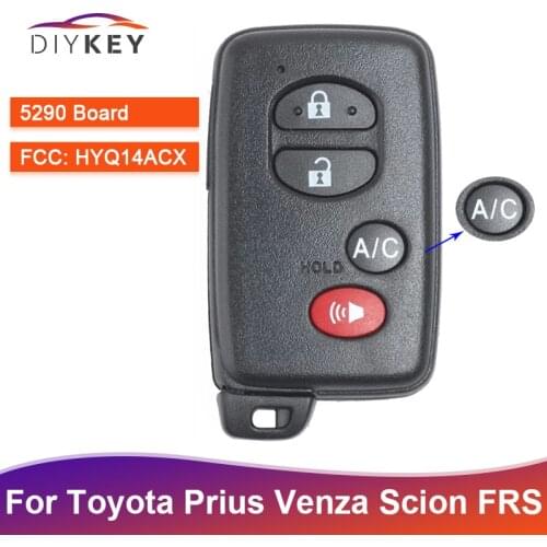 DIYKEY 271451-5290 FCC: HYQ14ACX for Toyota Prius 2010 2011 2012 2013 2014 2015 Smart Keyless Remote Key Fob 4 Button