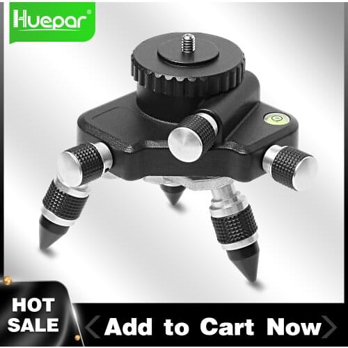 Huepar 360-Degree Turning Rotating Micro-adjust Fine Turning Pivoting Base for Laser Level Tripod Connector 1/4 Threaded Mount
