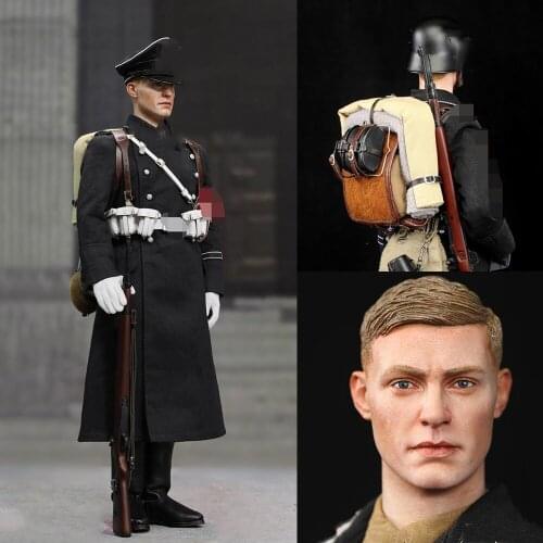 Collectible GM647 M32 1/6 Scale Male German Black Soldier Salute Black Etiquette Guard of Honor Full Set Action Figure Model