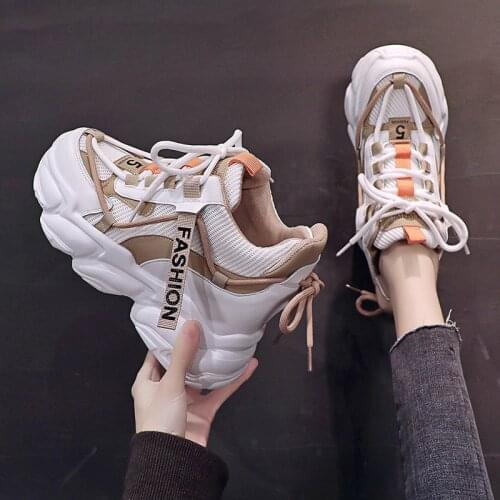 Women Chunky Sneakers Vulcanize Shoes Korean Fashion New Female Black White Platform Thick Sole Casual Shoes Woman Sneakers 9cm