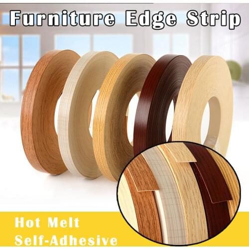 10M PVC Furniture edge banding strip Hot Melt adhesive sealing tape wood veneer sheet for Cabinet Desk Surface Edging Protector