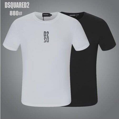 Summer classic Dsquared2 mens and womens solid color O-neck short-sleeved T-shirt, pure cotton casual T-shirt 880
